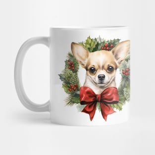 Christmas Chihuahua Dog Wreath Mug